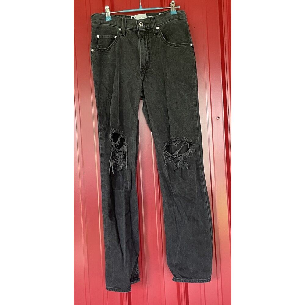 Levis Silver Tab 94 Baggy Distressed‎ Destroyed Black Jeans Womens 30x30 Actual